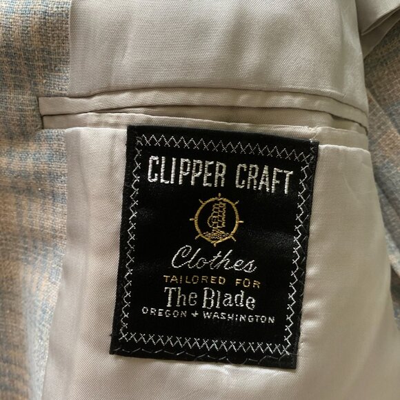 Vintage Plaid Sports Jacket. Clipper Craft by The Blade. See Measurements Below. - Picture 9 of 16